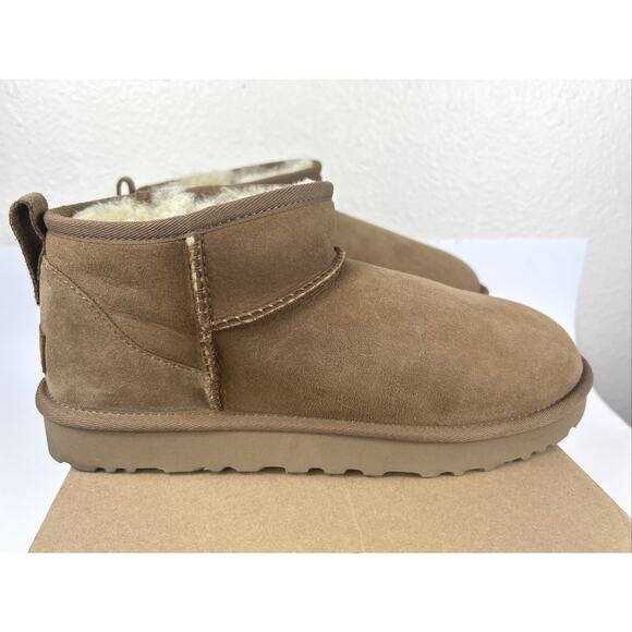 UGG Classic Ultra Mini Platform Chestnut Size 10 Boots 1116109 Booties Wool - Picture 5 of 16